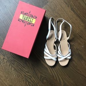 Vaneli White Bibi Flat Sandal